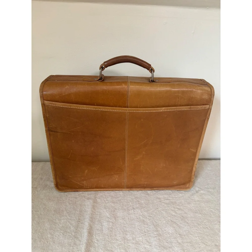Vintage Tan Rich Leather Briefcase Bag PORT Incorporated Timeless, Academia